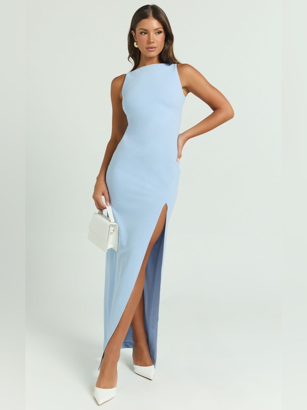 🆕 NWT Showpo Indi Maxi Dress - Boatneck Light Blue